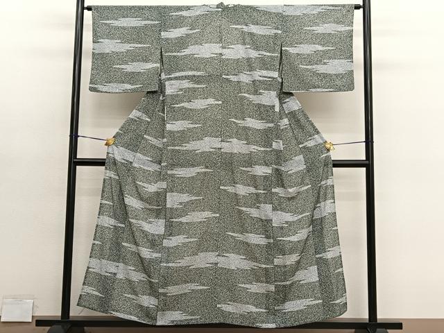 平和屋着物＊夏物　小紋　絽縮緬　霞文　洗える着物　BAAY4334hv