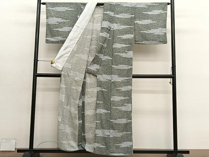平和屋着物＊夏物　小紋　絽縮緬　霞文　洗える着物　BAAY4334hv