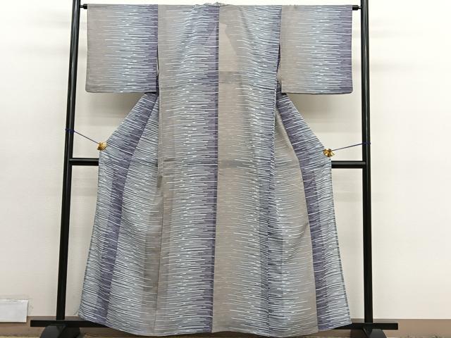 平和屋着物＊夏物　小紋　紗　エ霞文様　洗える着物　BAAY4335hv