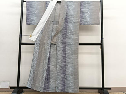 平和屋着物＊夏物　小紋　紗　エ霞文様　洗える着物　BAAY4335hv