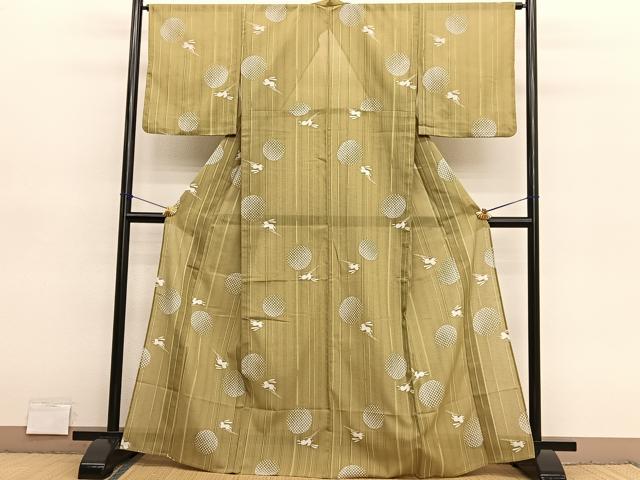 平和屋着物＊夏物　小紋　紗　飛び兎　洗える着物　BAAY4338hv