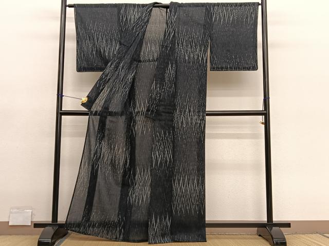 平和屋着物＊夏物　小紋　紗　幾何学文様　未使用　BAAY4350hv