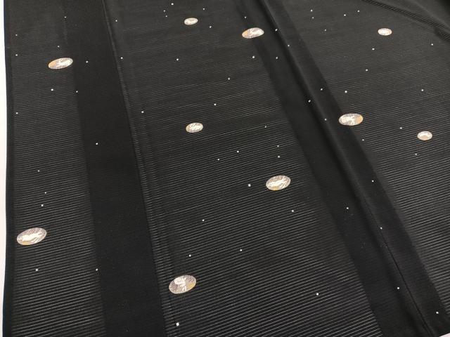 平和屋着物＊夏物　小紋　絽縮緬　兎　黒地　洗える着物　未使用　BAAY4354hv