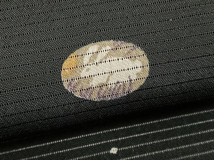 平和屋着物＊夏物　小紋　絽縮緬　兎　黒地　洗える着物　未使用　BAAY4354hv