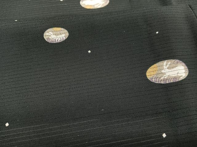 平和屋着物＊夏物　小紋　絽縮緬　兎　黒地　洗える着物　未使用　BAAY4354hv