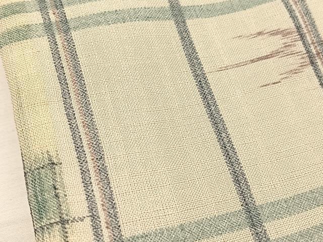 平和屋着物＊夏物　小紋　紗　琉球絣文様　洗える着物　BAAY4356hv