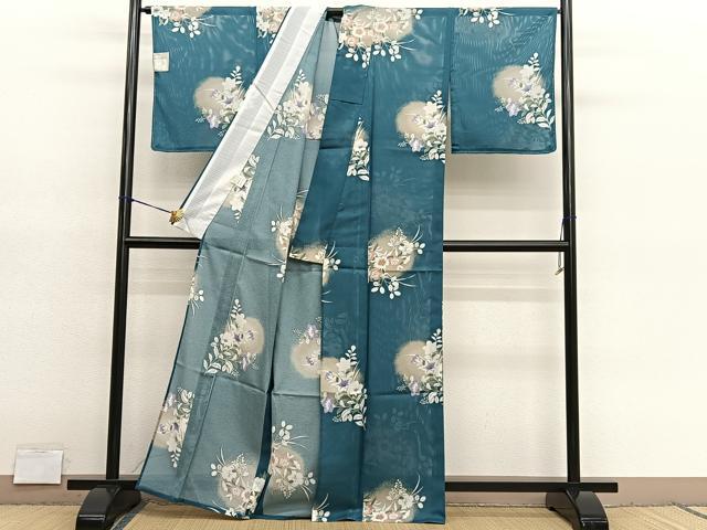 平和屋着物＊YUKI TORII　鳥居ユキ　夏物　小紋　絽　秋草文　暈し染め　さんび謹製　洗える着物　未使用　BAAY4369hv