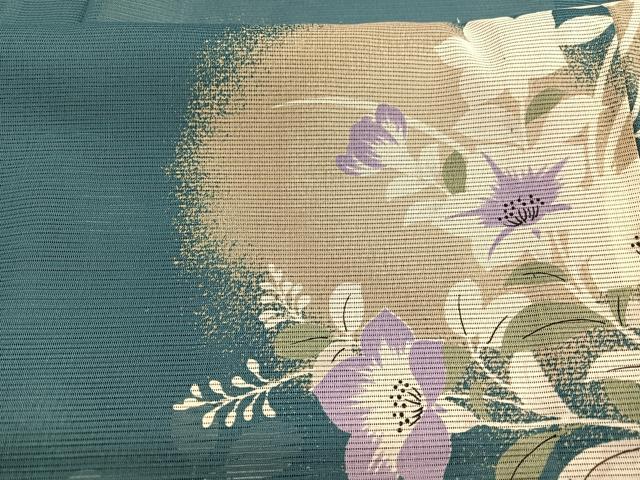 平和屋着物＊YUKI TORII　鳥居ユキ　夏物　小紋　絽　秋草文　暈し染め　さんび謹製　洗える着物　未使用　BAAY4369hv