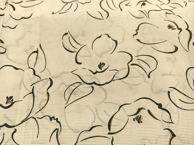 平和屋着物＊夏物　小紋　絽　椿　洗える着物　BAAY4371hv