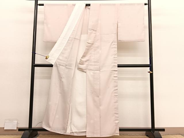 平和屋着物＊夏物　小紋　絽　三日月　蛍暈し　洗える着物　BAAY4372hv