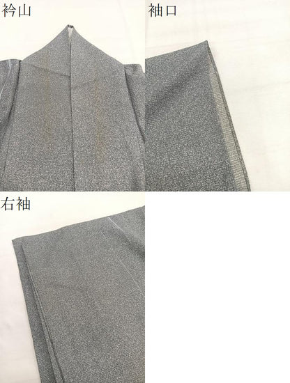 平和屋着物＊夏物　小紋　絽　流線文　洗える着物　BAAY4374hv