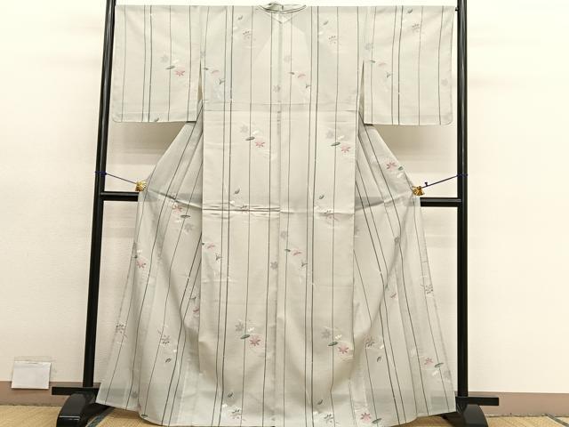 平和屋着物＊夏物　小紋　絽　吹き寄せ文　暈し染め　洗える着物　未使用　BAAY4377hv