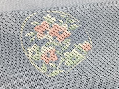 平和屋着物＊夏物　小紋　絽　草花文　洗える着物　BAAY4380hv