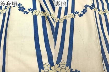 平和屋着物＊夏物　小紋　紗　桜　洗える着物　BAAY4383hv