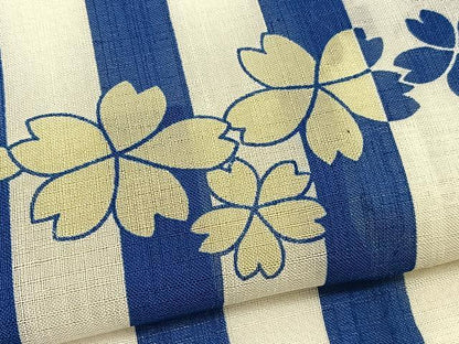 平和屋着物＊夏物　小紋　紗　桜　洗える着物　BAAY4383hv