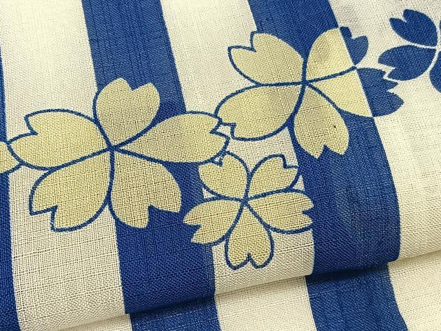 平和屋着物＊夏物　小紋　紗　桜　洗える着物　BAAY4383hv
