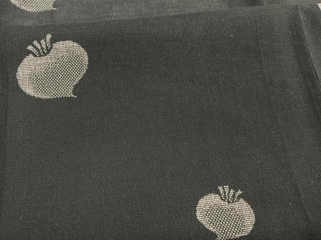 平和屋着物＊夏物　小紋　紗　成り物　かぶ　黒地　洗える着物　BAAY4387hv