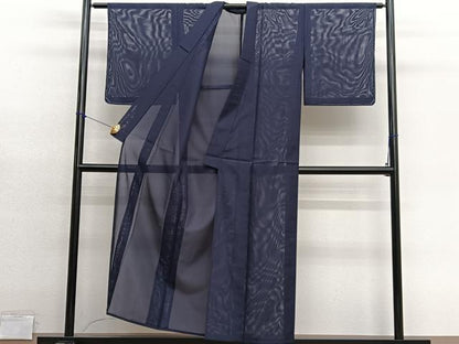 平和屋着物＊夏物　色無地　絽　濃鼠色　洗える着物　未使用　BAAY4390hv