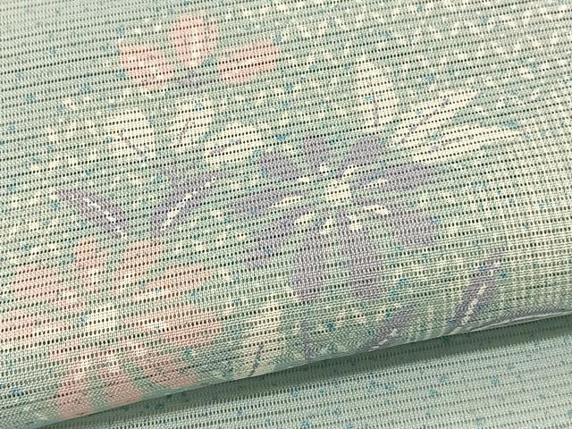 平和屋着物＊夏物　小紋　絽　雪輪花文　洗える着物　BAAY4393hv