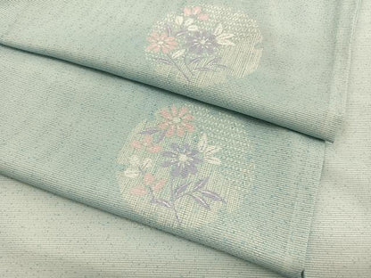 平和屋着物＊夏物　小紋　絽　雪輪花文　洗える着物　BAAY4393hv