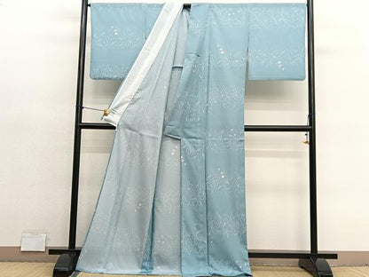 平和屋着物＊夏物　小紋　絽　草花文　洗える着物　BAAY4397hv