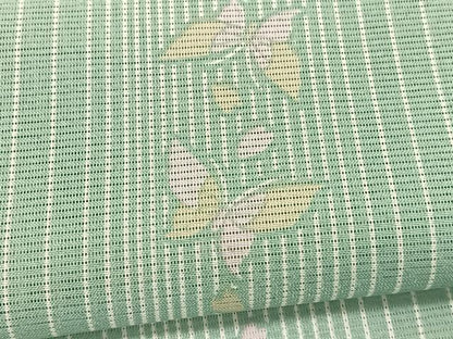 平和屋着物＊夏物　小紋　絽　花蝶文　洗える着物　BAAY4402hv