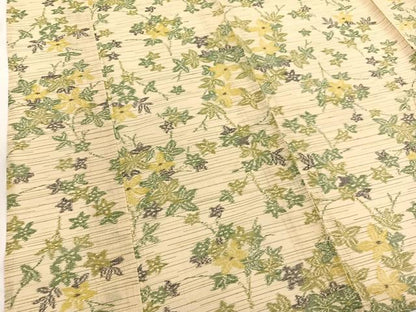 平和屋着物＊夏物　紗紬　枝葉文　正絹　逸品　BAAY4403hv