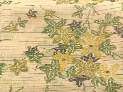 平和屋着物＊夏物　紗紬　枝葉文　正絹　逸品　BAAY4403hv