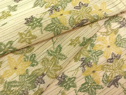 平和屋着物＊夏物　紗紬　枝葉文　正絹　逸品　BAAY4403hv