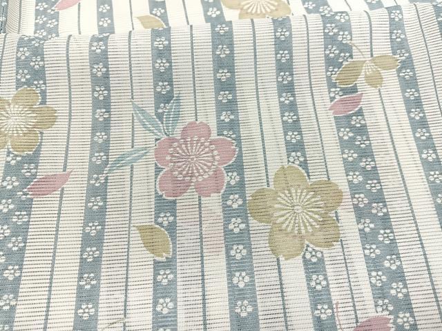 平和屋着物＊夏物　小紋　絽　舞花文　洗える着物　BAAY4408hv