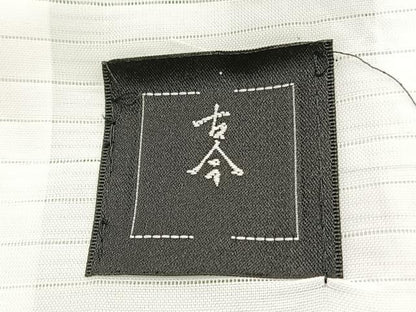 平和屋着物＊夏物　色無地　絽　白緑色　洗える着物　BAAY4414hv