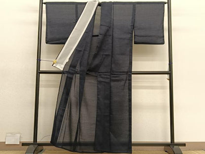 平和屋着物＊夏物　色無地　立波紋紗　蝋色　洗える着物　BAAY4418hv