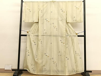 平和屋着物＊夏物　小紋　絽　吹き寄せ文　洗える着物　BAAY4419hv