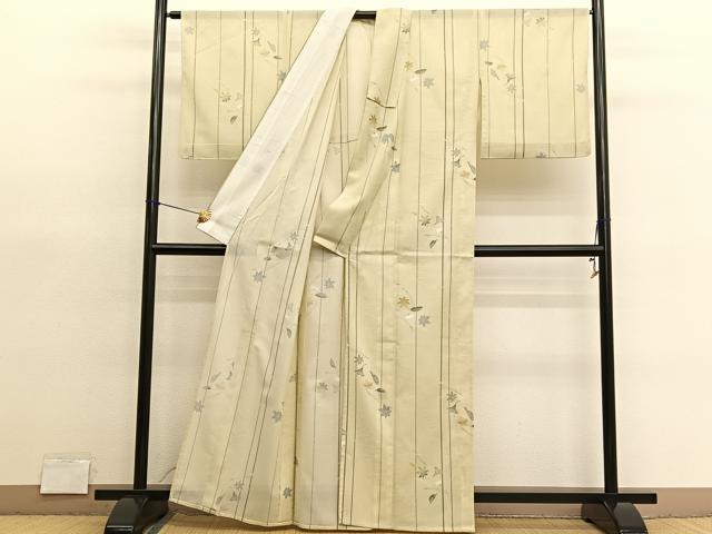 平和屋着物＊夏物　小紋　絽　吹き寄せ文　洗える着物　BAAY4419hv