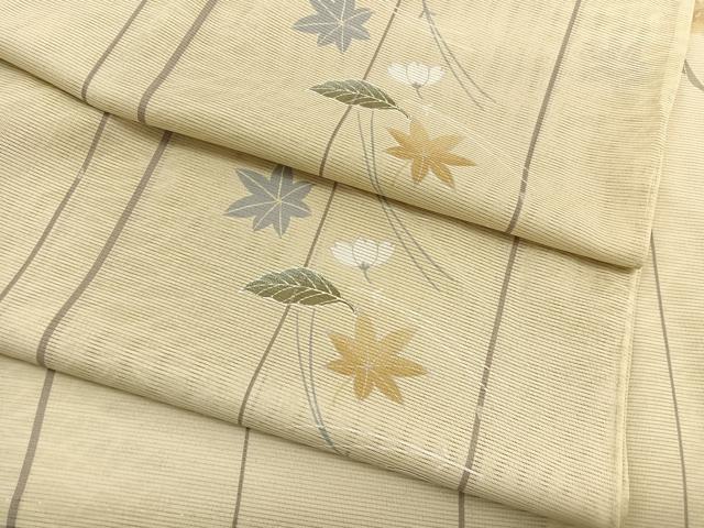 平和屋着物＊夏物　小紋　絽　吹き寄せ文　洗える着物　BAAY4419hv