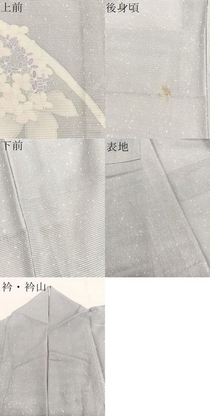 平和屋着物＊夏物　訪問着　絽　草花文　さんび謹製　洗える着物　BAAY4425hv