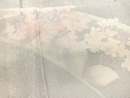 平和屋着物＊夏物　訪問着　絽　草花文　さんび謹製　洗える着物　BAAY4425hv