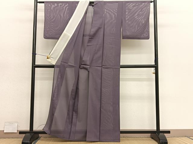 平和屋着物＊夏物　色無地　絽　鳩羽鼠色　洗える着物　BAAY4428hv