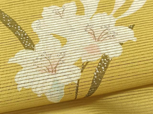 平和屋着物＊夏物　小紋　絽　水仙　洗える着物　BAAY4429hv