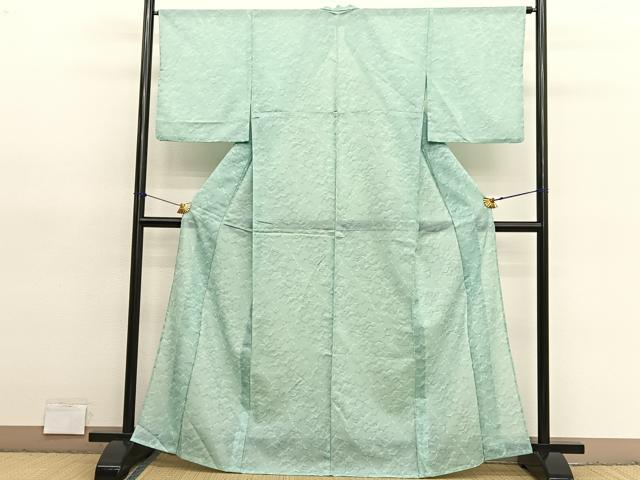 平和屋着物＊夏物　小紋　絽　若松葉　洗える着物　BAAY4436hv