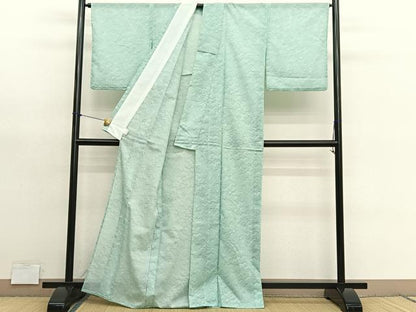平和屋着物＊夏物　小紋　絽　若松葉　洗える着物　BAAY4436hv