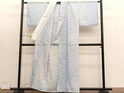 平和屋着物＊夏物　小紋　絽　流水文様　暈し染め　洗える着物　BAAY4438hv