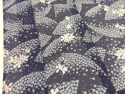 平和屋着物＊夏物　小紋　絽　舞桜枝花文　洗える着物　BAAY4439hv