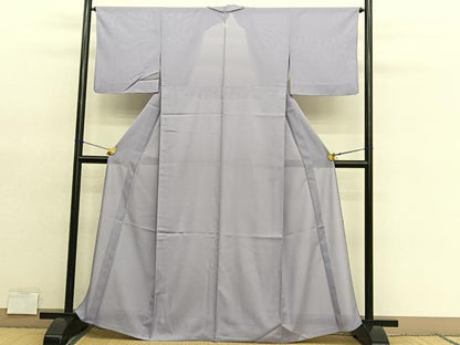 平和屋着物＊夏物　色無地　絽　白藤色　洗える着物　BAAY4443hv