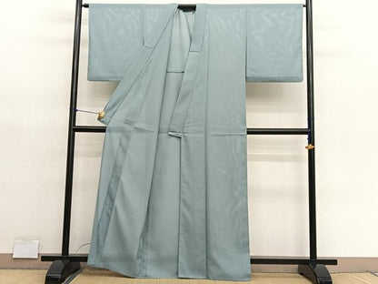 平和屋着物＊夏物　色無地　絽　柳鼠色　洗える着物　BAAY4447hv