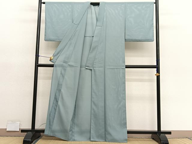 平和屋着物＊夏物　色無地　絽　柳鼠色　洗える着物　BAAY4447hv