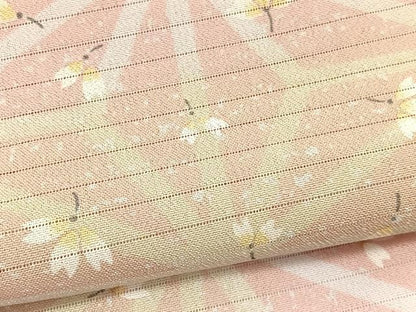 平和屋着物＊夏物　小紋　絽縮緬　麻の葉舞花文　暈し染め　洗える着物　BAAY4450hv