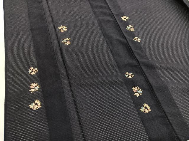 平和屋着物＊夏物　小紋　絽縮緬　花丸文　洗える着物　BAAY4454hv