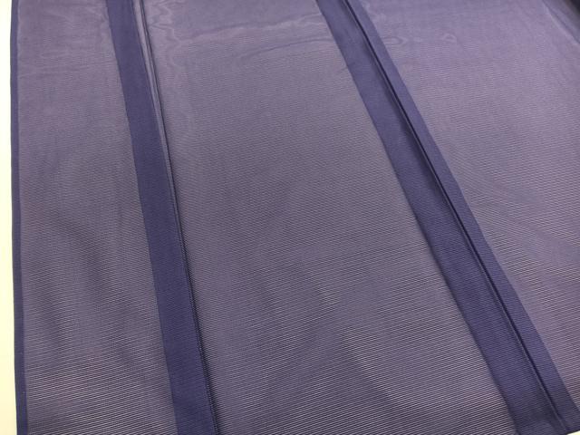 平和屋着物＊夏物　小紋　絽　深紫色　洗える着物　未使用　BAAY4459hv