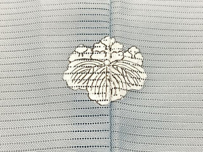 平和屋着物＊夏物　色無地　絽　青磁鼠色　ロング丈　洗える着物　BAAY4460hv